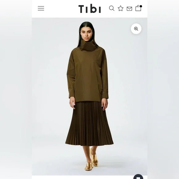 Tibi Italian Sporty Nylon Cowl Neck Top - Picture 11 of 13